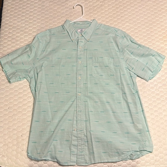 Southern Tides mint green barracuda short sleeve button down shirt - Picture 1 of 3